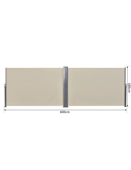Outsunny Steel Frame Retractable Double Side Awning Beige 840-209V01CW - pic 44421 | FastDaddyshop