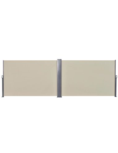 Outsunny Steel Frame Retractable Double Side Awning Beige 840-209V01CW