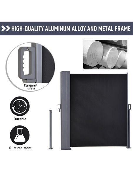 Outsunny Steel Frame Retractable Double Side Awning Grey 840-209V01CG - pic 44431 | FastDaddyshop
