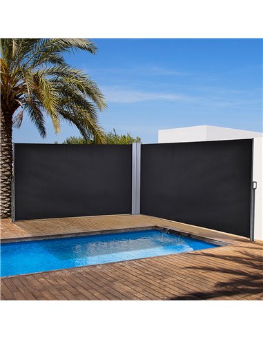 Outsunny Steel Frame Retractable Double Side Awning Grey 840-209V01CG