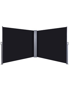 Outsunny 6 x 1.8M Steel Frame Retractable Double-Sided Awning, Black 840-209V01BK