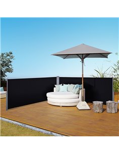 Outsunny 6 x 1.8M Steel Frame Retractable Double-Sided Awning, Black 840-209V01BK 2