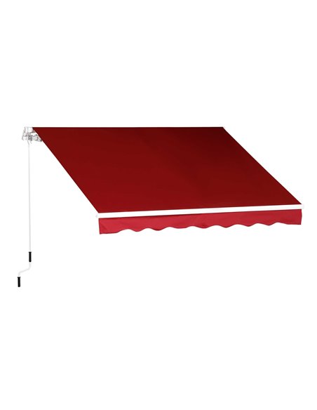 Outsunny 2.5mx2m Garden Patio Manual Retractable Awning, Dark Red 01-0136 - pic 44446 | FastDaddyshop