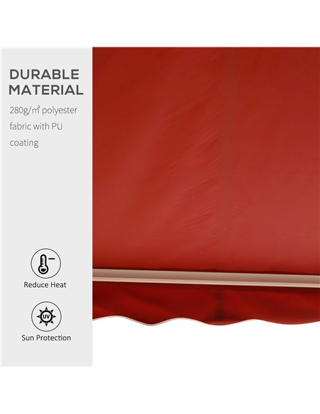 Outsunny Garden Patio Manual Retractable Sun Shade Patio Awning Outdoor Deck Canopy Shelter, 2.5mx2m (Dark Red) 01-0136 - pic 44450 | FastDaddyshop