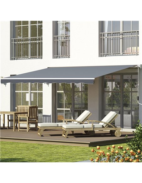Outsunny 2.5m x 2m Garden Patio Manual Awning, Grey 840-204 - pic 44455 | FastDaddyshop