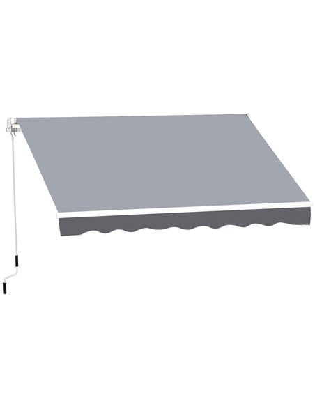 Outsunny 2.5m x 2m Garden Patio Manual Awning, Grey 840-204 - pic 44456 | FastDaddyshop