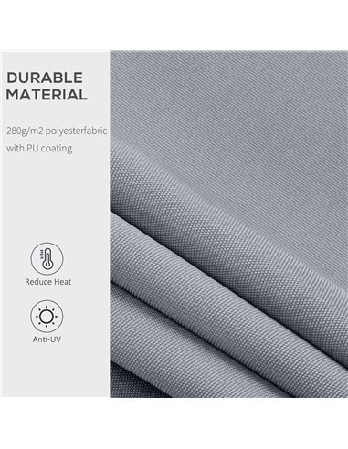 Outsunny 2.5m x 2m Garden Patio Manual Awning Canopy Sun Shade Shelter Retractable with Winding Handle Grey 840-204