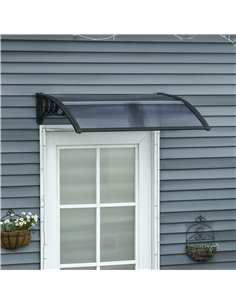 Outsunny 100 x 80cm Outdoor Window Rain Shelter Cover, Black B70-051V01BK 2