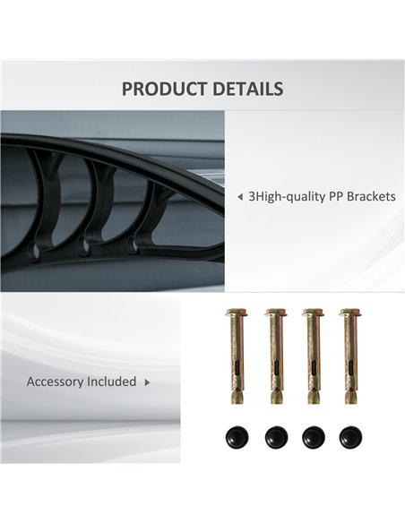 Outsunny Door Canopy Awning Outdoor Window Rain Shelter Cover for Front/Back Door Porch Black 100 x 80cm B70-051V01BK - pic 44468 | FastDaddyshop