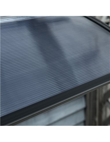 Outsunny Door Canopy Awning Outdoor Window Rain Shelter Cover for Front/Back Door Porch Black 100 x 80cm B70-051V01BK