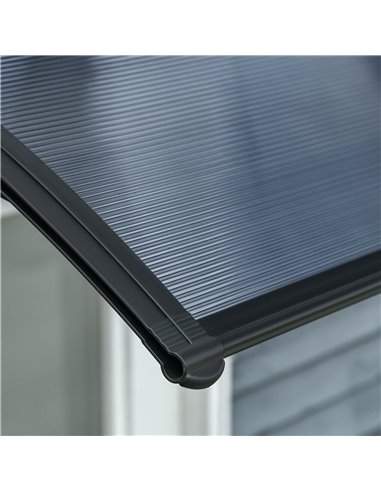 Outsunny Door Canopy Awning Outdoor Window Rain Shelter Cover for Front/Back Door Porch Black 100 x 80cm B70-051V01BK
