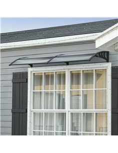 Outsunny 200 x 75cm Outdoor Window Rain Shelter Cover, Black B70-051BK 2