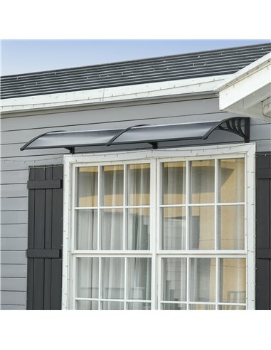 Outsunny 200 x 75cm Outdoor Window Rain Shelter Cover, Black B70-051BK