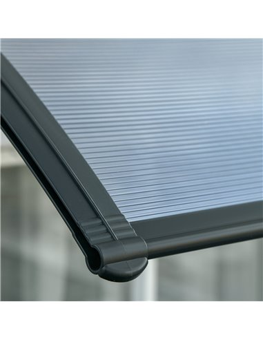 Outsunny Door Canopy Awning Outdoor Window Rain Shelter Cover for Front/Back Door Porch Black 200 x 75cm B70-051BK