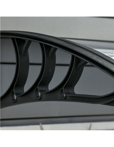 Outsunny Door Canopy Awning Outdoor Window Rain Shelter Cover for Front/Back Door Porch Black 200 x 75cm B70-051BK