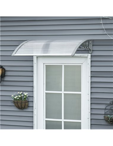 Outsunny Door Canopy Awning Outdoor Window Rain Shelter Cover for Front/Back Door Porch Clear 100 x 80cm B70-051V01