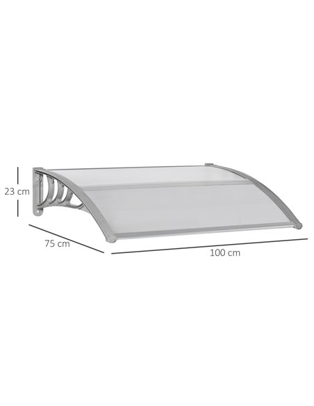Outsunny Door Canopy Awning Outdoor Window Rain Shelter Cover for Front/Back Door Porch Clear 100 x 80cm B70-051V01 - pic 44493 | FastDaddyshop