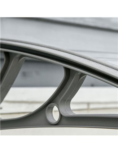 Outsunny Door Canopy Awning Outdoor Window Rain Shelter Cover for Front/Back Door Porch Clear 100 x 80cm B70-051V01