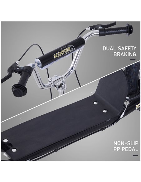 HOMCOM Teen Scooter Push Kick Scooters for Kids with Rubber Wheels Adjustable Handlebar Front Rear Dual Brakes Kickstand, for 5+ - pic 4450 | FastDaddyshop