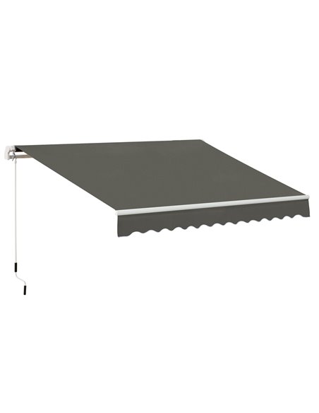 Outsunny 3 x 2m Garden Outdoor Window Awning, Grey 840-149V01GY - pic 44509 | FastDaddyshop