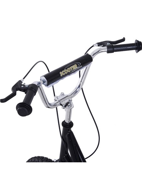 HOMCOM Teen Scooter Push Kick Scooters for Kids with Rubber Wheels Adjustable Handlebar Front Rear Dual Brakes Kickstand, for 5+ - pic 4451 | FastDaddyshop