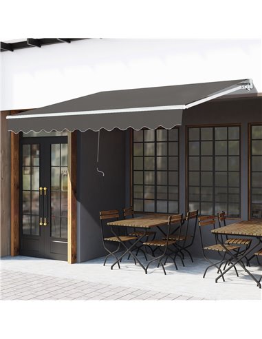 Outsunny 3 x 2m Garden Outdoor Window Awning, Grey 840-149V01GY