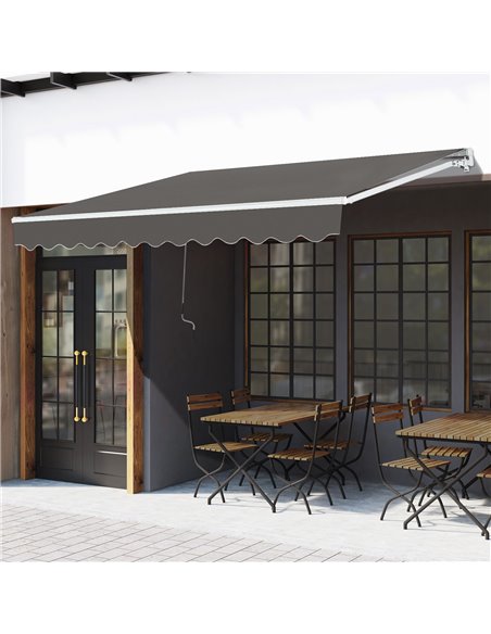 Outsunny 3 x 2m Garden Outdoor Window Awning, Grey 840-149V01GY - pic 44510 | FastDaddyshop