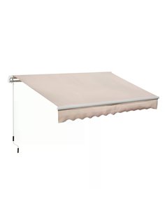 Outsunny 3 x 2m Window Awning Canopy Garden Outdoor Shelter, Beige 840-149V01BG