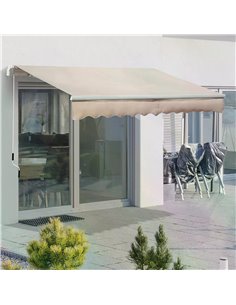 Outsunny 3 x 2m Window Awning Canopy Garden Outdoor Shelter, Beige 840-149V01BG 2