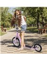 HOMCOM Teen Scooter Push Kick Scooters for Kids with Rubber Wheels Adjustable Handlebar Front Rear Dual Brakes Kickstand, for 5+