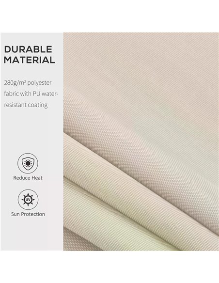 Outsunny 3.5M x 2.5M Manual Awning Canopy Retractable Sun Shade Shelter Winding Handle for Garden Patio Beige 840-174V01CW - pic 44532 | FastDaddyshop