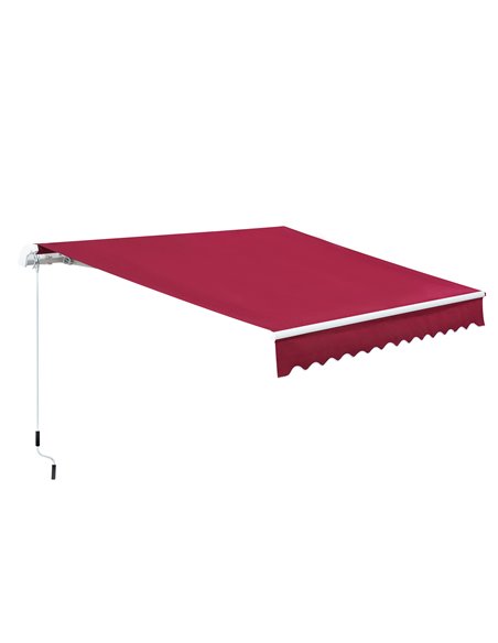 Outsunny 3.5M x 2.5M Garden Patio Manual Awning Canopy, Wine Red 840-174V01WR - pic 44536 | FastDaddyshop