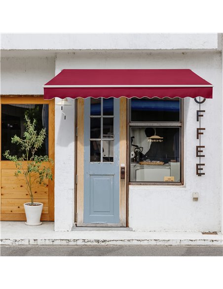 Outsunny 3.5M x 2.5M Garden Patio Manual Awning Canopy, Wine Red 840-174V01WR - pic 44537 | FastDaddyshop