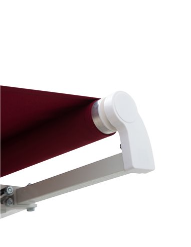 Outsunny 3.5M x 2.5M Garden Patio Manual Awning Canopy Sun Shade Shelter Retractable Winding Handle Wine Red 840-174V01WR