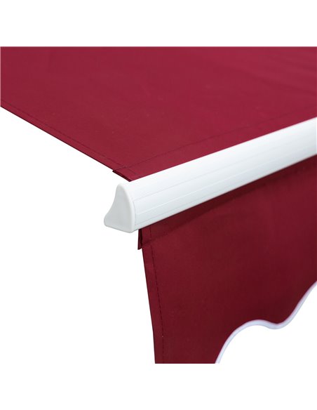 Outsunny 3.5M x 2.5M Garden Patio Manual Awning Canopy Sun Shade Shelter Retractable Winding Handle Wine Red 840-174V01WR - pic 44544 | FastDaddyshop