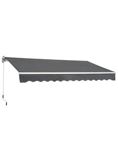 Outsunny 3.5M x 2.5M Manual Awning Canopy, Grey 840-174V01GY