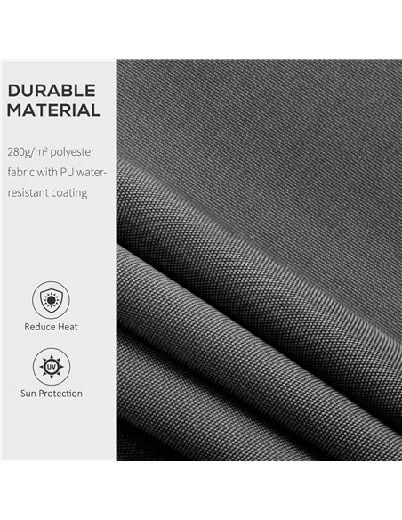 Outsunny 3.5M x 2.5M Manual Awning Canopy Retractable Sun Shade Shelter Winding Handle for Garden Patio Grey 840-174V01GY - pic 44548 | FastDaddyshop