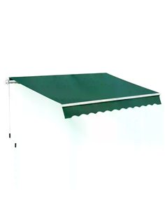 Outsunny 4x2.5m Garden Patio Manual Awning Canopy, Green 840-177V01GN