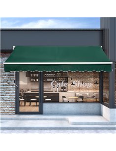 Outsunny 4x2.5m Garden Patio Manual Awning Canopy, Green 840-177V01GN 2
