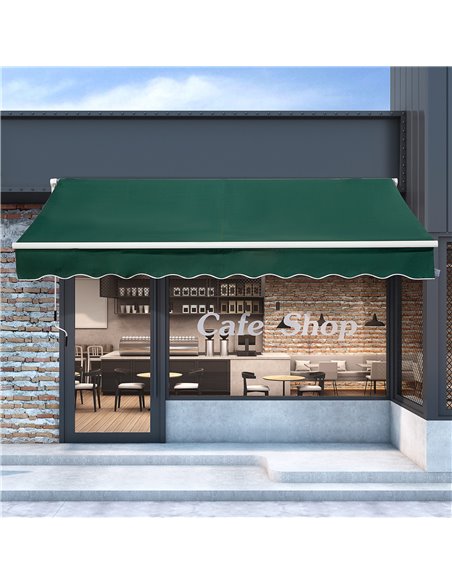 Outsunny 4x2.5m Garden Patio Manual Awning Canopy, Green 840-177V01GN - pic 44555 | FastDaddyshop