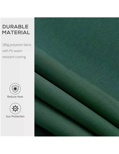 Outsunny 4x2.5m Garden Patio Manual Awning Canopy Sun Shade Shelter Retractable Manual Awning with Fittings and Crank Handle Gre