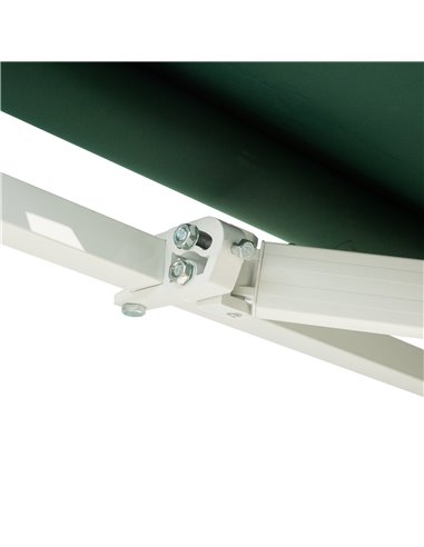 Outsunny 4x2.5m Garden Patio Manual Awning Canopy Sun Shade Shelter Retractable Manual Awning with Fittings and Crank Handle Gre