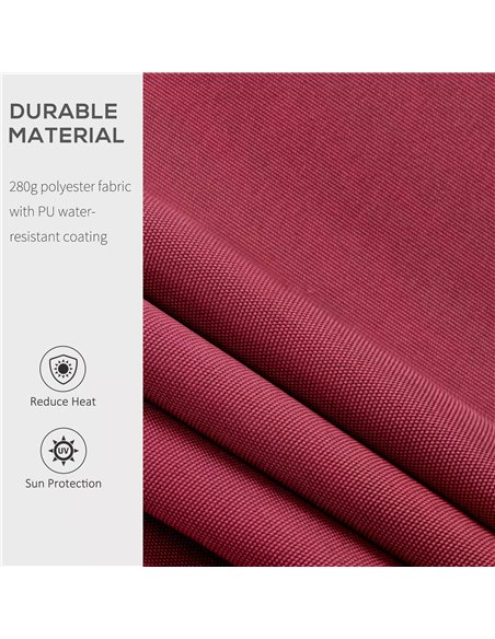 Outsunny 4x2.5m Garden Patio Retractable Manual Awning Window Door Sun Shade Canopy with Fittings and Crank Handle Wine Red 840- - pic 44568 | FastDaddyshop