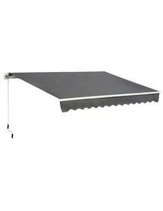 Outsunny 4x2.5m Retractable Manual Awning, Grey 840-177V01CG
