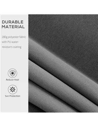 Outsunny 4x2.5m Retractable Manual Awning Window Door Sun Shade Canopy with Fittings and Crank Handle Grey 840-177V01CG