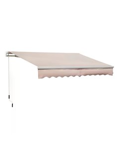 Outsunny 4x2.5m Retractable Manual Awning, Beige 840-177V01CW
