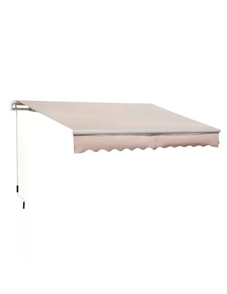 Outsunny 4x2.5m Retractable Manual Awning, Beige 840-177V01CW - pic 44581 | FastDaddyshop