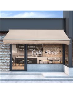 Outsunny 4x2.5m Retractable Manual Awning, Beige 840-177V01CW 2