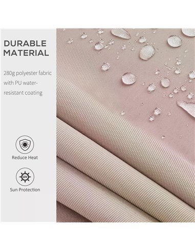 Outsunny 4x2.5m Retractable Manual Awning Window Door Sun Shade Canopy with Fittings and Crank Handle Beige 840-177V01CW
