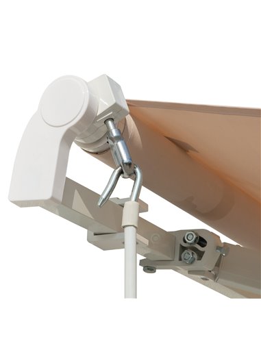 Outsunny 4x2.5m Retractable Manual Awning Window Door Sun Shade Canopy with Fittings and Crank Handle Beige 840-177V01CW